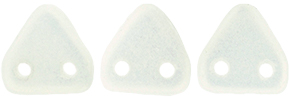 CzechMates Triangle 6mm : Sueded Gold Lamé Opaque White