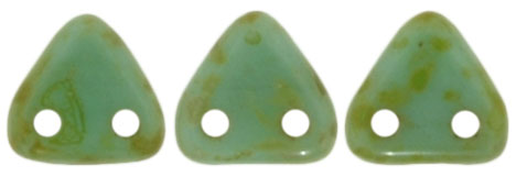 CzechMates Triangle 6mm Tube 2.5" : Opaque Turquoise - Picasso