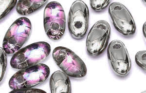 Rizo 6 x 2.5mm : Silver Pink Crystal