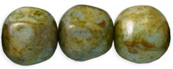 Flattened Round 14 x 13mm : Ultra Luster - Opaque Green (54pcs)