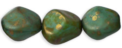 Large Nugget 15 x 12mm : Turquoise - Copper Picasso (48pcs)