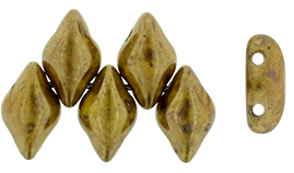 GEMDUO 8 x 5mm : Opaque Yellow - Bronze Picasso