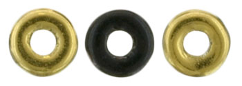 O-Bead 4 x 1mm : Jet - Brass 1/2