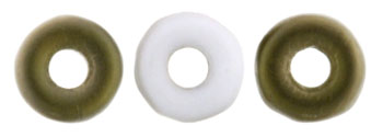 O-Bead 4 x 1mm : Matte - Opaque White - Valentinite 1/2