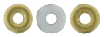 O-Bead 1x4mm Tube 2.5" : Opaque White - Brass 1/2