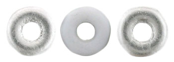 O-Bead 1x4mm Tube 2.5" : Matte - Opaque White - Silver 1/2