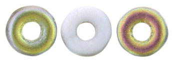 O-Bead 4 x 1mm : Matte - Opaque White - Vitral