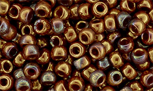 Matubo Seed Bead 7/0 : Bronze Luster Iris - Opaque Red