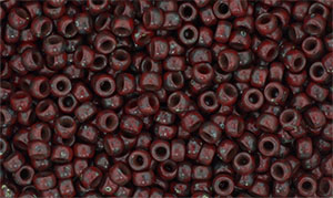 Matubo Seed Bead 7/0 : Opaque Red - Picasso