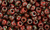 Matubo Seed Bead 7/0 : Opaque Red - Silver Picasso