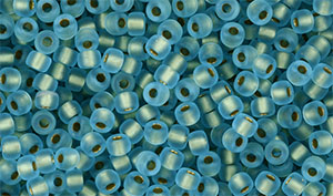 Matubo Seed Bead 8/0 : Matte - Aquamarine - Bronze Ice-Lined