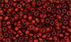 Matubo Seed Bead 8/0 : Matte - Siam Ruby - Bronze Ice-Lined