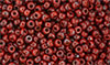 Matubo Seed Bead 8/0 : Opaque Red - Silver Picasso