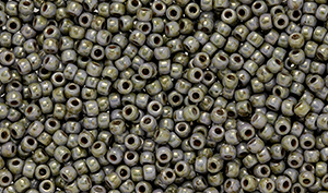 Matubo Seed Bead 11/0 : Luster Marble - Lt. Green