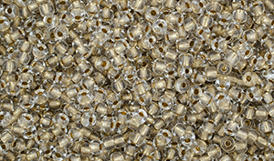 Matubo Seed Bead 11/0 Tube 2.5" : Crystal - Gold-Lined