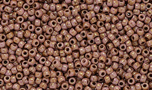 Matubo Seed Bead 11/0 Tube 2.5" : Luster - Opaque Rose/Gold Topaz