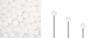 Finial Half-Drilled Round Bead 2mm : Opaque White