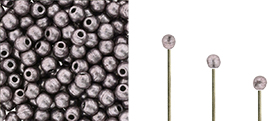 Finial Half-Drilled Round Bead 2mm : ColorTrends: Saturated Metallic Almost Mauve