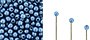 Finial Half-Drilled Round Bead 2mm : ColorTrends: Saturated Metallic Little Boy Blue