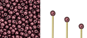 Finial Half-Drilled Round Bead 2mm Tube 2.5" : ColorTrends: Saturated Metallic Red Pear