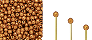 Finial Half-Drilled Round Bead 2mm Tube 2.5" : ColorTrends: Saturated Metallic Russet Orange