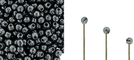 Finial Half-Drilled Round Bead 2mm Tube 2.5" : Hematite