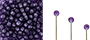 Finial Half-Drilled Round Bead 2mm : Tanzanite