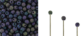 Finial Half-Drilled Round Bead 2mm Tube 2.5" : Matte - Iris - Purple