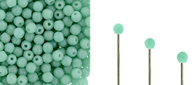 Finial Half-Drilled Round Bead 2mm : Turquoise