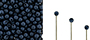 Finial Half-Drilled Round Bead 2mm : Metallic Suede - Dk Blue