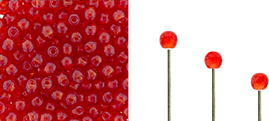 Finial Half-Drilled Round Bead 2mm : Siam Ruby