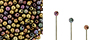 Finial Half-Drilled Round Bead 2mm : Matte - Metallic Bronze Iris