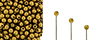Finial Half-Drilled Round Bead 2mm : Matte - Metallic Antique Gold