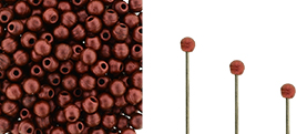 Finial Half-Drilled Round Bead 2mm Tube 2.5" : Matte - Metallic Lava