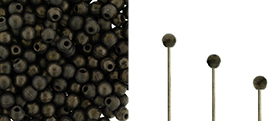 Finial Half-Drilled Round Bead 2mm Tube 2.5" : Matte - Dk Bronze