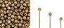 Finial Half-Drilled Round Bead 2mm Tube 2.5" : Luster - Opaque Rose/Gold Topaz