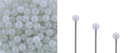 Finial Half-Drilled Round Bead 2mm : Metal Luster - Alabaster