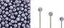 Finial Half-Drilled Round Bead 2mm : Metal Luster - Tanzanite