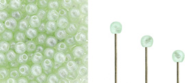 Finial Half-Drilled Round Bead 2mm Tube 2.5" : Metal Luster - Peridot