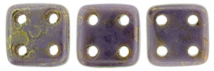 CzechMates QuadraTile 6mm Tube 2.5" : Opaque Purple - Bronze Picasso