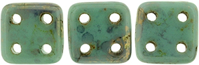 CzechMates QuadraTile 6mm Tube 2.5" : Turquoise - Bronze Picasso