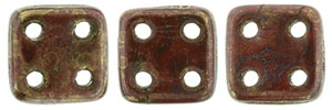 CzechMates QuadraTile 6mm : Opaque Red - Bronze Picasso