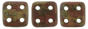 CzechMates QuadraTile 6mm : Opaque Red - Copper Picasso