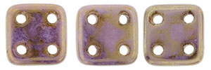 CzechMates QuadraTile 6mm : Luster - Opaque Gold/Smoky Topaz