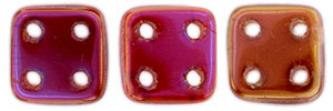 CzechMates QuadraTile 6mm Tube 2.5" : Twilight - Siam Ruby