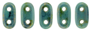 CzechMates Bar 6 x 2mm Tube 2.5" : Turquoise - Bronze Picasso