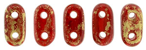 CzechMates Bar 6 x 2mm : Gold Marbled - Oxblood