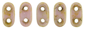 CzechMates Bar 6 x 2mm Tube 2.5" : Luster - Opaque Rose/Gold Topaz