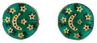 Flat Star Beads 13mm: Emerald