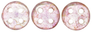 CzechMates QuadraLentil 6mm : Luster - Transparent Topaz/Pink